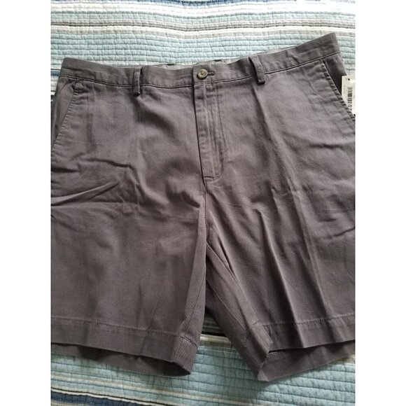 Essentials Men's Slim Chino Shorts Flat Front Grey Size 38 - Picture 1 of 8
